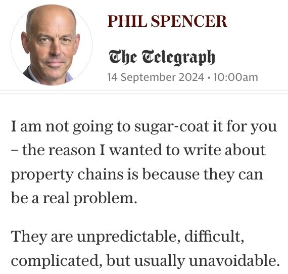 Chains can be a real problem - Phil Spencer - The Telegraph - 14 Sept 2024